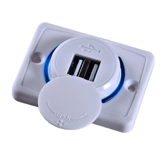 Dual USB Car Charger Socket 3.1A Power Outlet Dual Port Quick Car Charger Adapter with LED Indicator 12V-24V Fast Charging Station for Phones Tablets