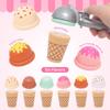 Wooden Ice Cream Toys for Toddler, Play Store Pretend Food Kitchen Accessories with Scoop & Menu & Toy Cash,Christmas Gift