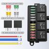 12 Volt Fuse Relay Box Pre-Wired Fuse and Relay Box with 4 Relays and 12 Way ATC/ATO Fuses Sealed 12V Relay Fuse Box Block for Auto Car Marine Boat