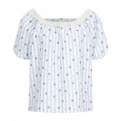 Shop   Women Square Neck Puff Short Sleeve Blouse Sora Mse Wbl 20689