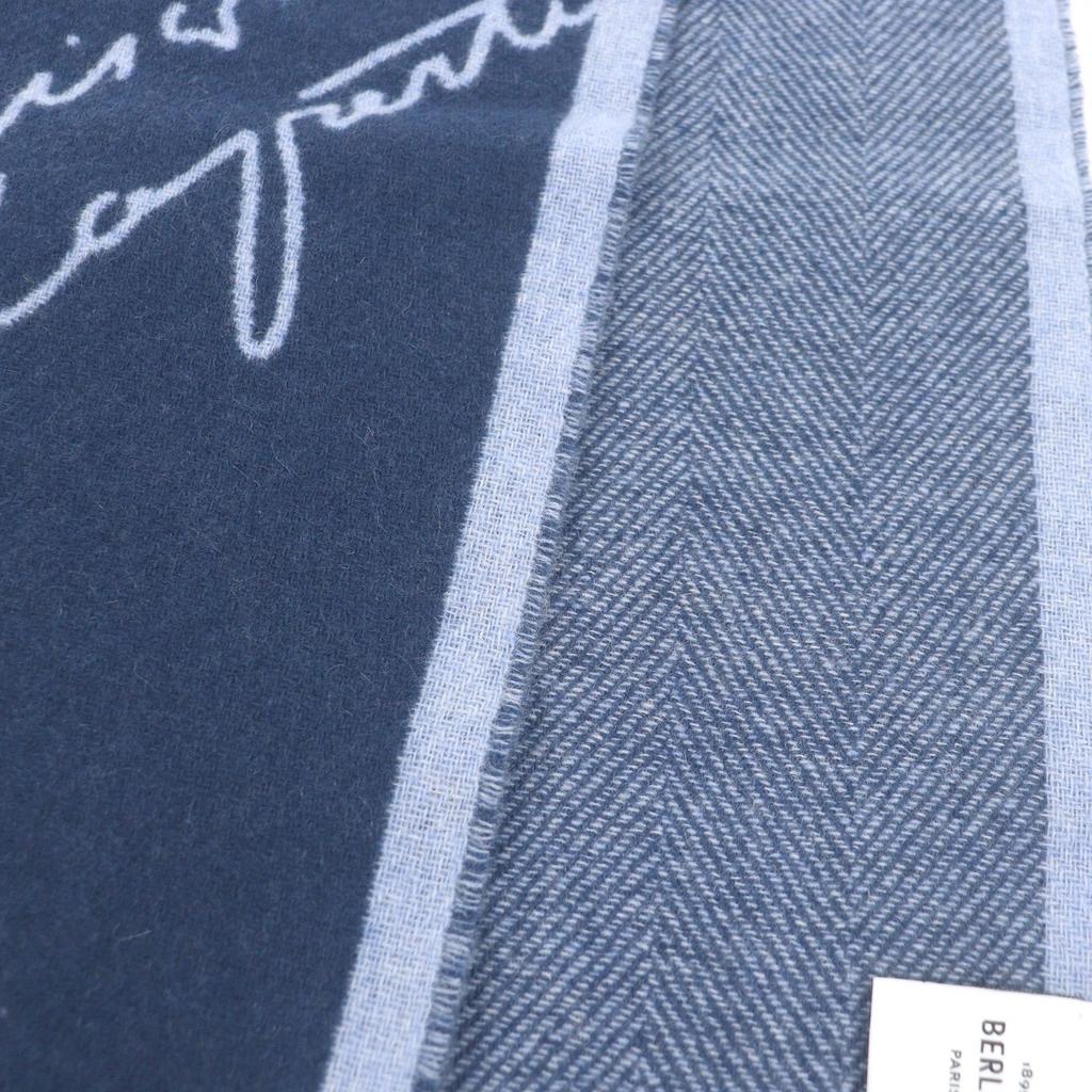 Excellent BERLUTI Scarf Calligraphy Scritto Double-Faced Used