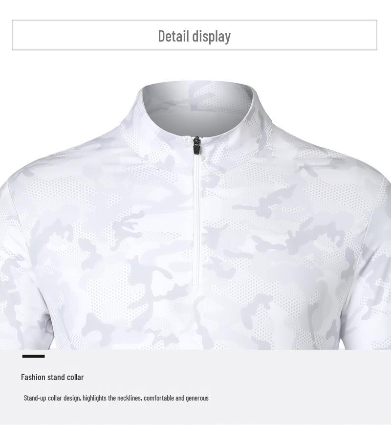 Men's Quick-Dry Half-Zip Camouflage Sports Jacket