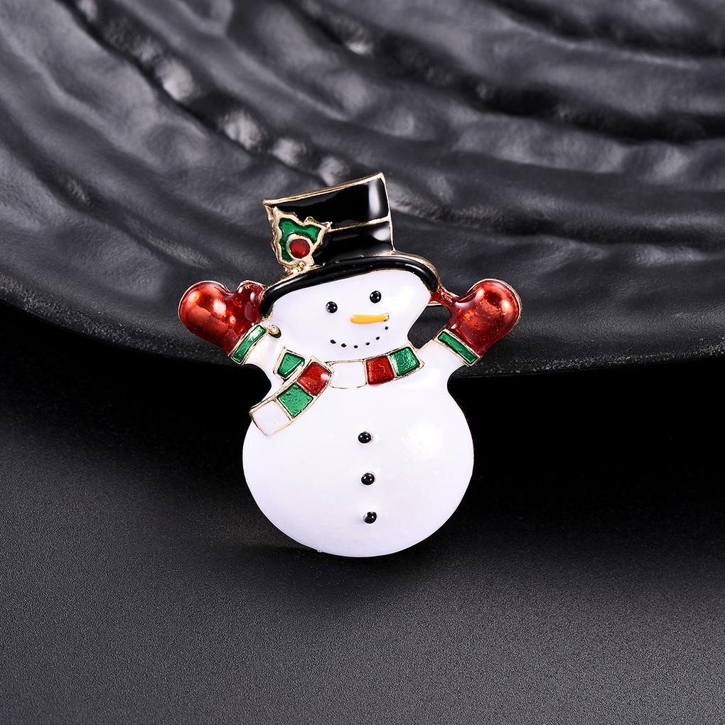 Women Girls Crystal Brooch Cartoon Christmas Series Breastpin Xmas Tree Brooch Cute Clothes Decor