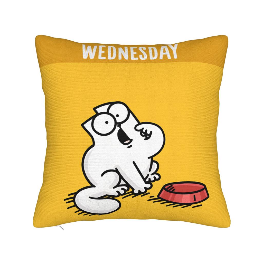 Pillow Cover Humorous Cartoon Cat Simons Cat Vintage Pillow Case For Sofa Home Decoration Pillowcases
