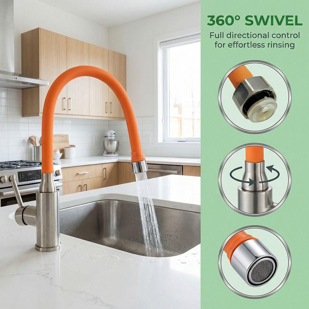 360° Rotating Faucet Extender Pipe Wash Basin Flexible Hose Portable Lengthening Tube Kitchen