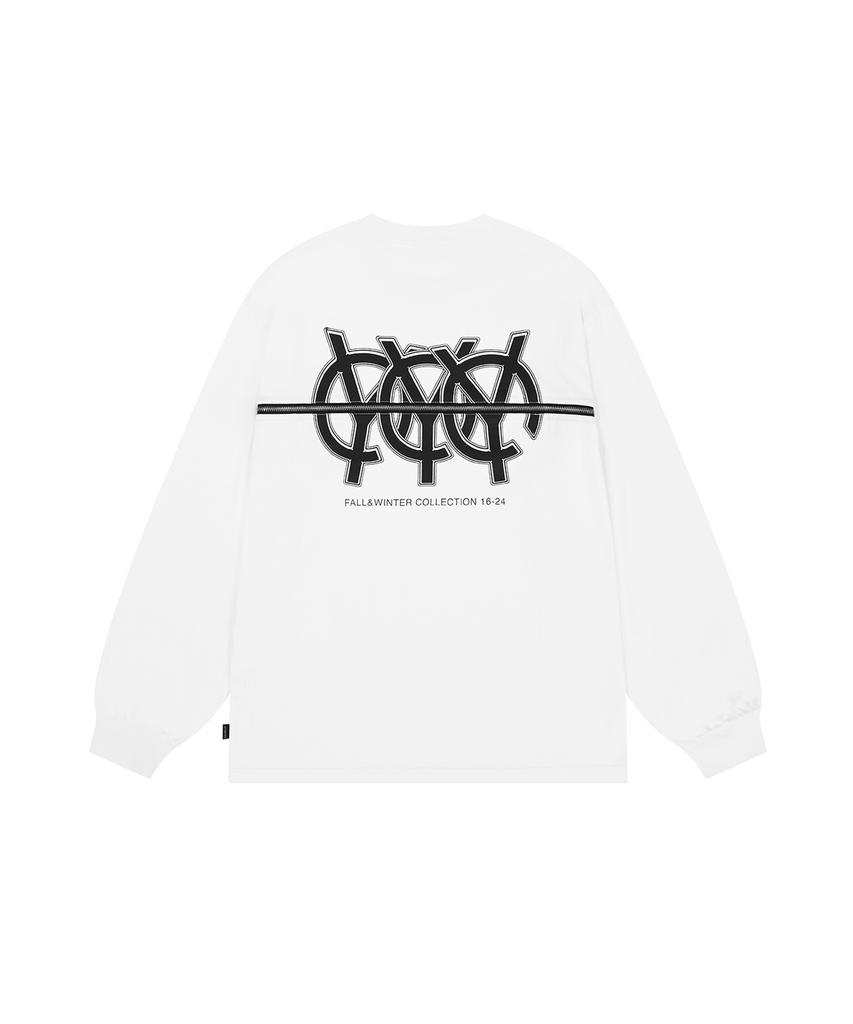 Opeunyadeu(Owai) Triple Logo Back Zipper Long Sleeve - White