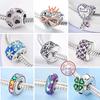 Charm  925 Silver Charms Beads CZ Pave Round Clip Charms Fit Original Bracelet Necklace Charms Jewelry Gift