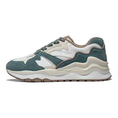 Li Ning 001 Montanha e Mar Confortável Antiderrapante Resistente ao Desgaste Tênis de Corrida Baixo Tênis Masculino Branco Verde AZGT073-1