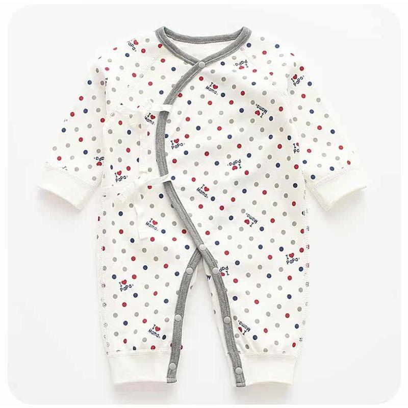 Newborn s Four Seasons Boneless Romper Gray Dots 52
