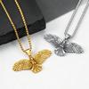 Punk Eagle Necklace for Men,Gold Silver Color Stainless Steel Eagle Pendant Necklace,Birthday Hip Hop Jewelry Gift