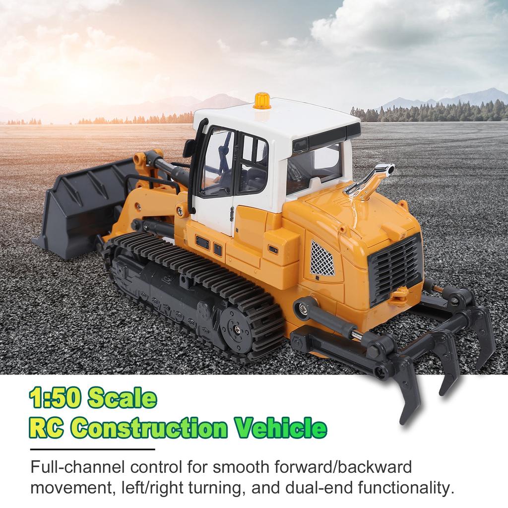 1 50 Scale RC Loader with LED Light Sound Effects, Remote Control Construction Vehicle Model, Scale Model Loader with