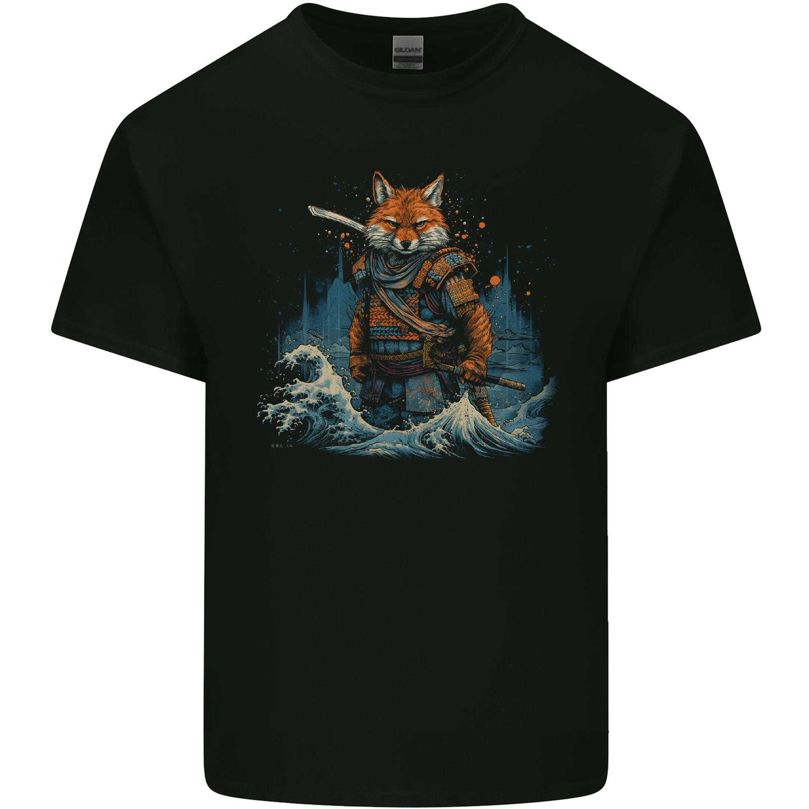 A Japanese Samurai Kitsune Bushido Ronin Mens Light Cotton T-Shirt XXXXL
