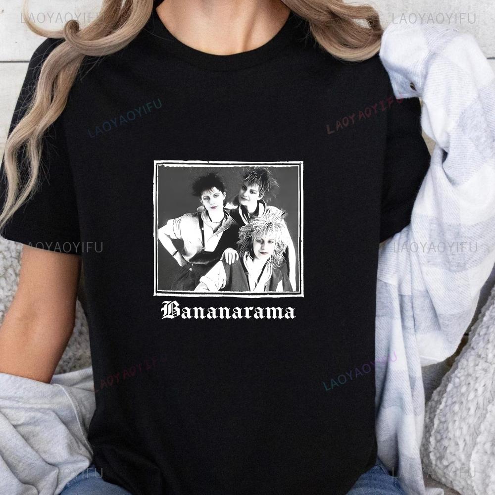 Retro Pop Music Group Bananaramas Summer Trend Harajuku Shortsleeved Unisex Pattern Largesized Tshirt For Both Unisex And Unisex