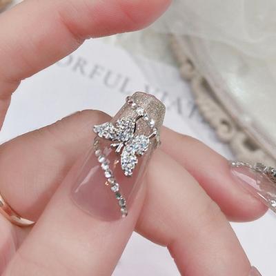 Decorazione per unghie a farfalla, facile da incollare, design per manicure, finto diamante, elegante, senza sbavature, ornamenti da salone
