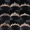 Gold Color Crystal Tiaras and Crowns Headband for Women Party Rhinestone Bridal Wedding Hair Accessories Jewelry Crown Tiara