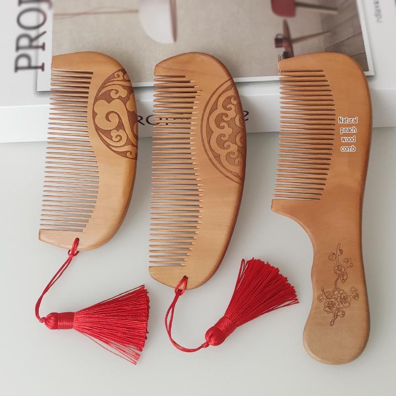 

Peach Wood Anti-Static Massage Comb for Women s Long Hair
