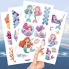 New Cartoon Mermaid Series Tattoo Stickers Waterproof Party Party Gift Funny DIY Fun Face