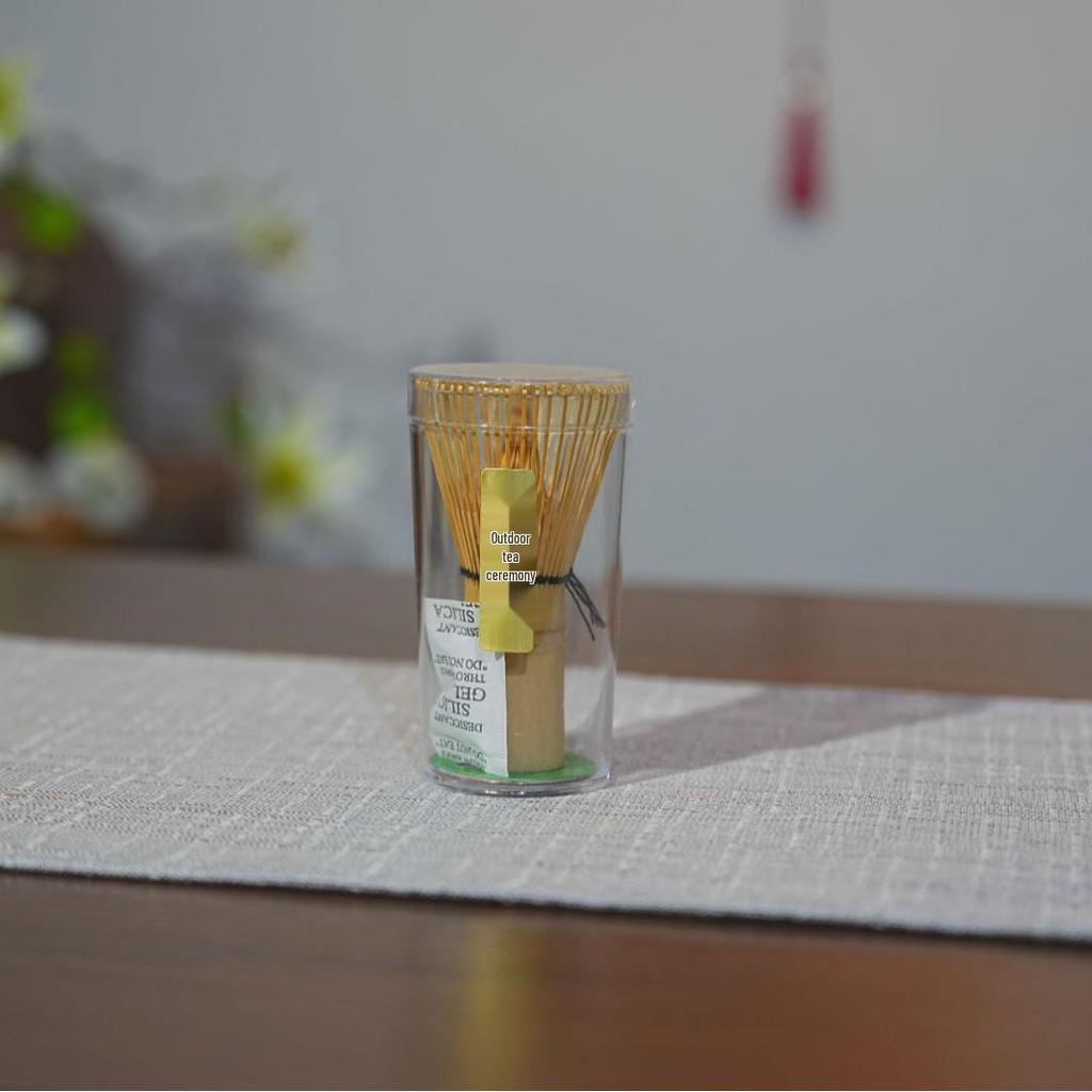 Sample Song Dynasty Matcha Ceremony Tool Set: Hundred-Pronged Bamboo Whisk, Chasen Stand, Tea Scoop, Stirring Brush