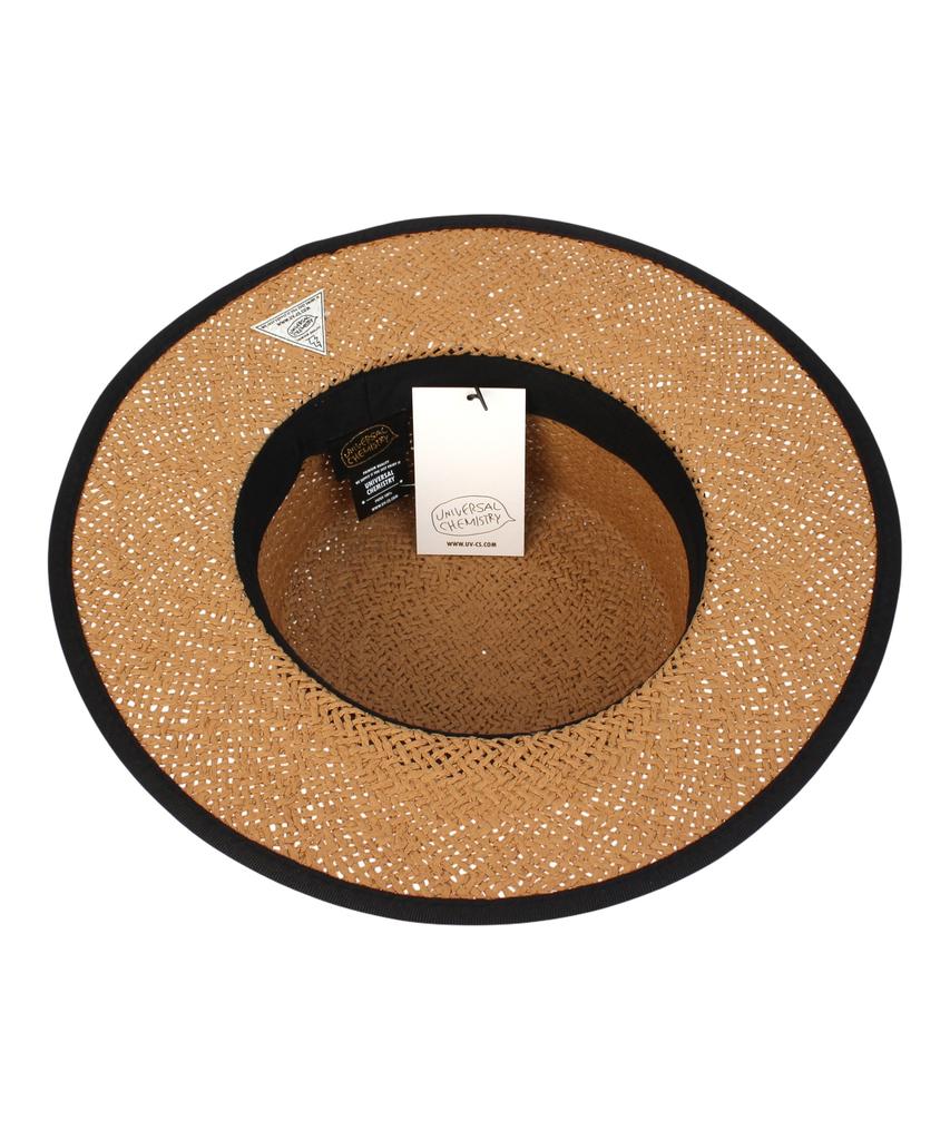 Yunibeosyeolkemiseuteuli Edge Taping Brown Long Panama Hat Panama Hat