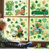 decalmile St. Patrick's Day Shamrock Double Sided Window Clings Green lrish Gnomes Truck Gold Co Window Decals Anti-Collision Glass Window Doors