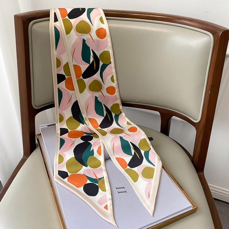 

Новый декоративный шарф для весны и лета, модный женский шарф, шарф на ключицу, повязка на голову, тонкие и узкие полоски, завязывающаяся сумка 15*150cm