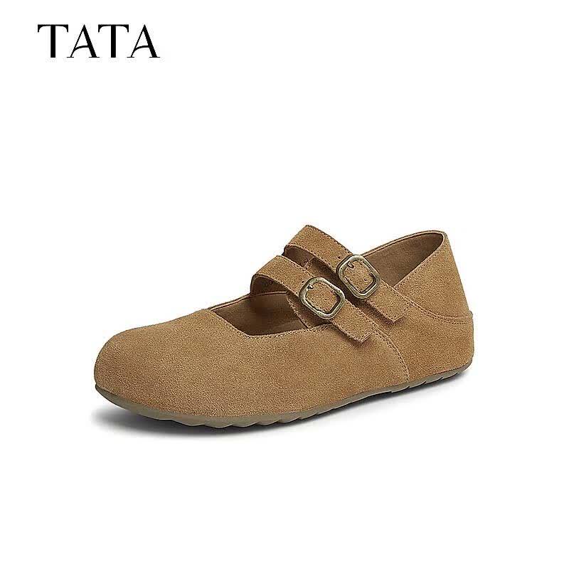 TATA Women s Retro Casual Flat Slip-On Sandals 36