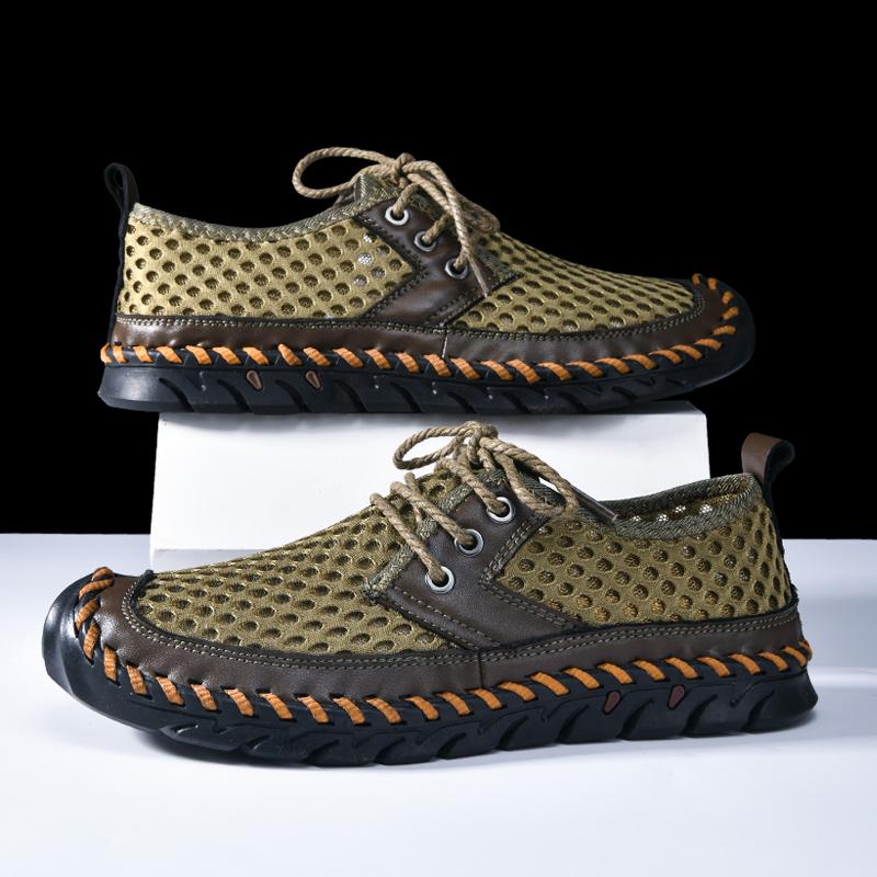 

Fashion New Men s Casual Shoes Breathable Classic Lace Up Men s Tenis Masculino Soft Sole Sneakers Mesh Flat Bottom Loafers Large Size 48 зелёный