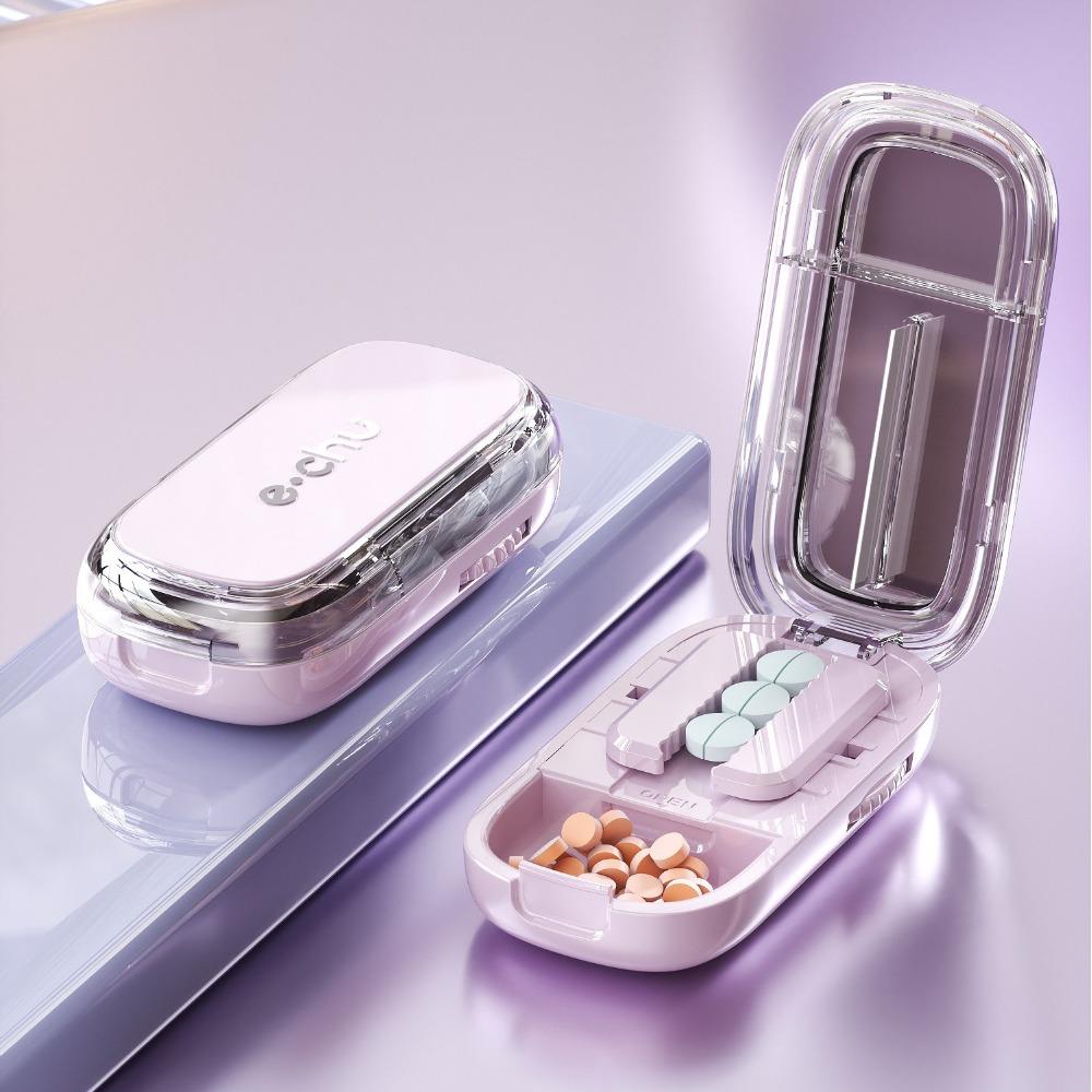 Pill Cutter Splitter Quarter Tablet Slicer Precise 1/2 1/3 1/4 Cut Portable Medicine Storage Box for Daily Use