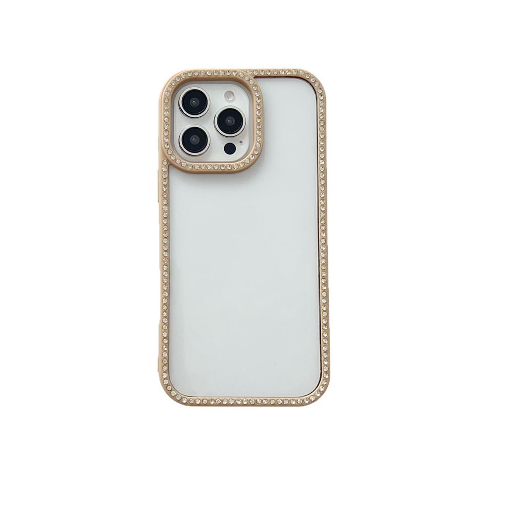 2-In-1 Double-sided Drill Mobile Phone Case Is Suitable for Apple 16PROMAX New 16 Simple 15 Large Holes with Diamonds 11/12