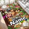 Custom Name Personalized Masha and The Bear Print Carpet, Versatile Home Decor Rug, for Playroom, Apartment, Balcony, Entryway, Hallway Gift