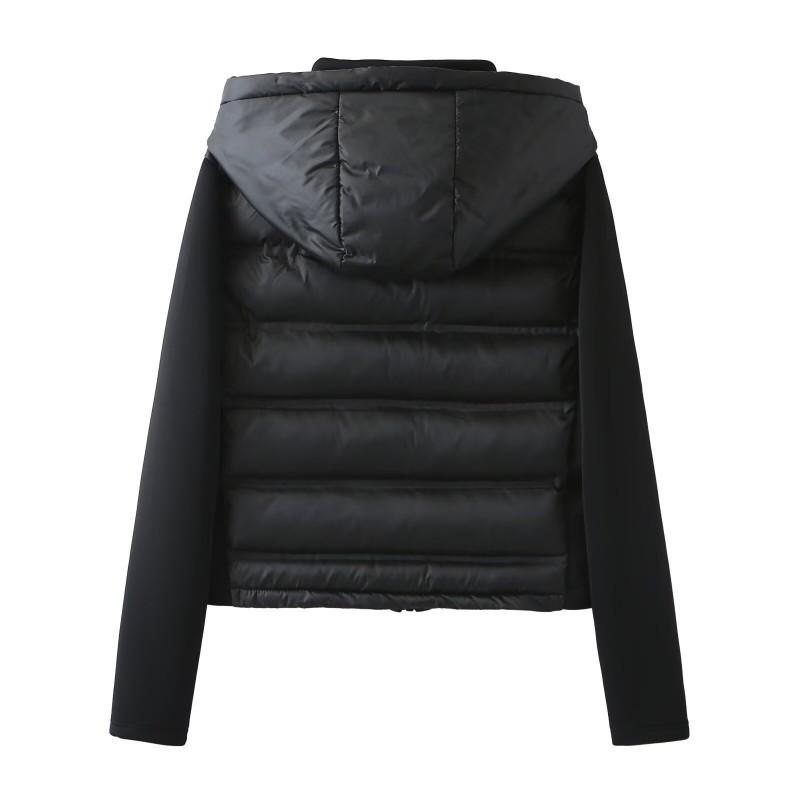 Womens Hooded Short Cotton-Polyester Blend Warm Jacket Streetwear Style Casual Outerwear