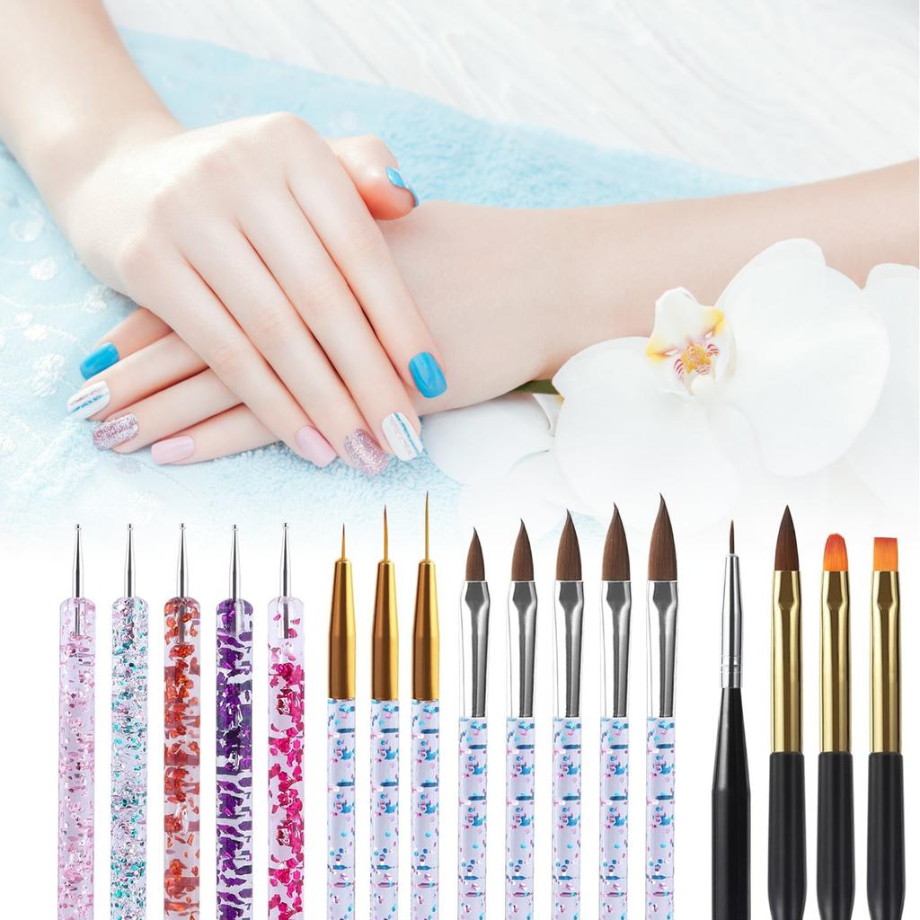 31pcs Color Paint Pen Set Nail Art Row Pen Light Therapy Pen Crystal Pen Painting Dot Drilling Nail