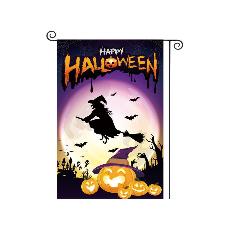 Cross-Border Happy Halloween Ghost Garden Flag with Pumpkin and Cartoon Design