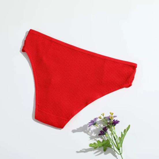 Cotton Underwear for Women Floral Lace Ribbed Low Rise Hipster Panties Soft Breathable Cheeky Bikini Briefs