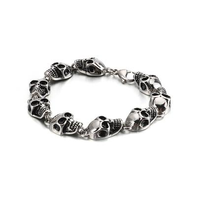 Europäische und amerikanische Persönlichkeit übertrieben und dominant Totenkopf Titan Stahl Herren Armband