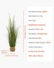 Artificial Grass Plant, 1194mm Reed Flower Grass In Pot, Premium PVC Faux Fake Greenery Shrubs Plant for Indoor Outdoor House Home Garden Office Room