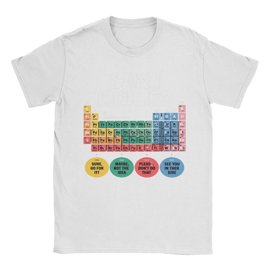 Periodic Table Can I Lick It 100 Days of School  T-Shirt Men Women  Casual Cotton Tee Shirt O Neck T Shirt Plus Size Clothes