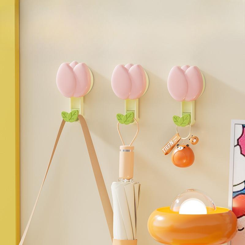Tulip Suction Hook with Strong Vacuum Feature, No Need for Drilling, for Attaching Hooks To Towels, Suitable for Kitchen and Bathroom Walls.