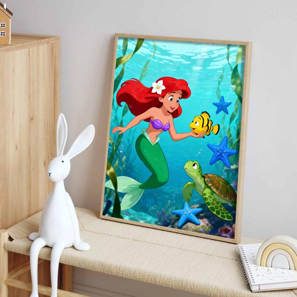 Disney Diamond Art Painting Kit Ariel 5D Diamond Painting Dot Art Home Wall Decor