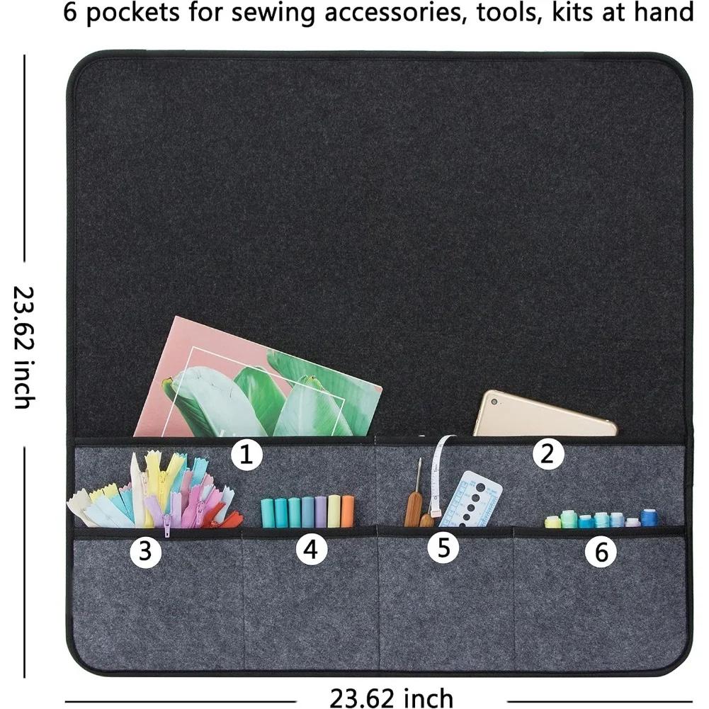 

For Table Sewing Machine Pad Felt Material Foldable with Six Compartments Moistureproof Organizer for Sewing Supplies 1pc