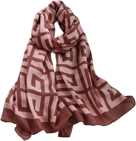 Shawl 180x85cm Fashion Vector Made of Viscose In Dark Pink Color