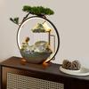 Modern Ceramic & Wood Tabletop Water Fountain for Meditation & Tea Room - Zen Desktop Water Feature, Calming Decorative Fountain