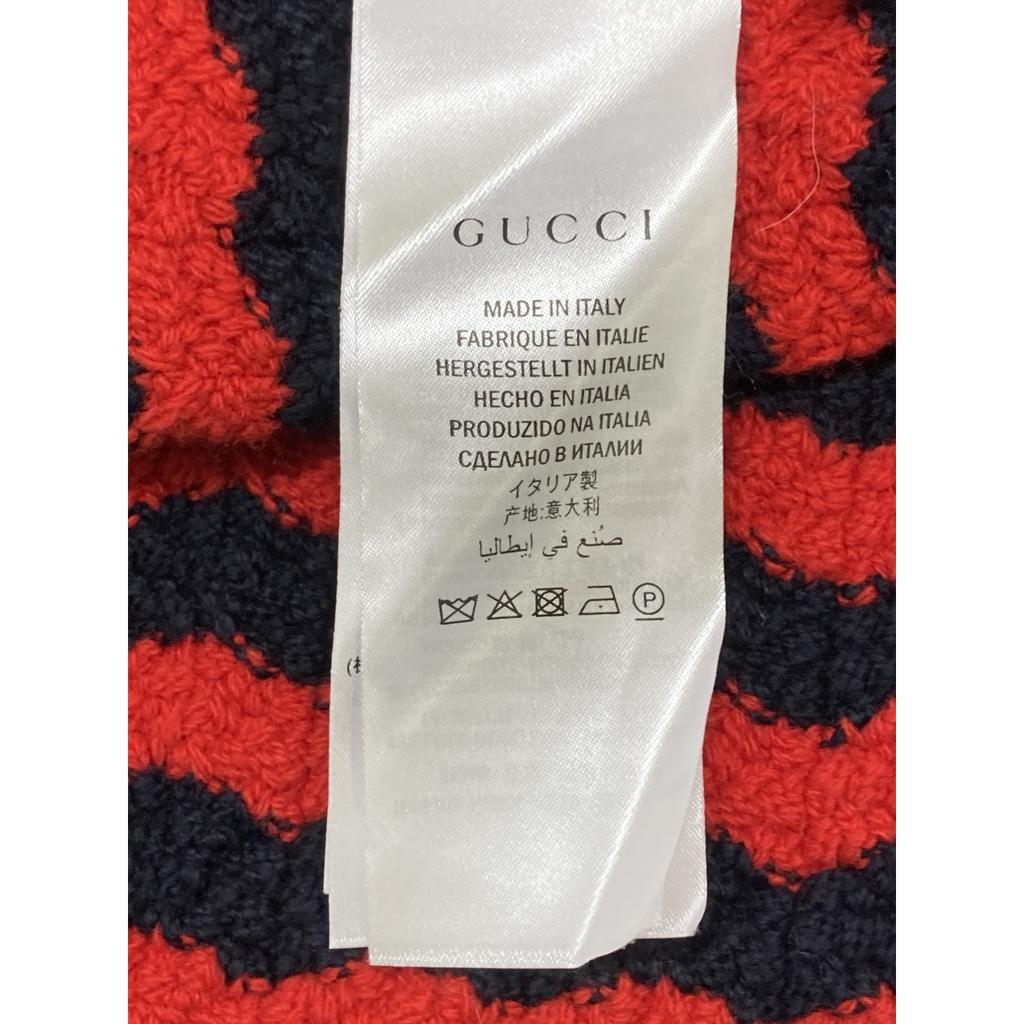 GUCCI Red 501827 Cotton x Wool Long Cardigan tops S Red x navyUsed