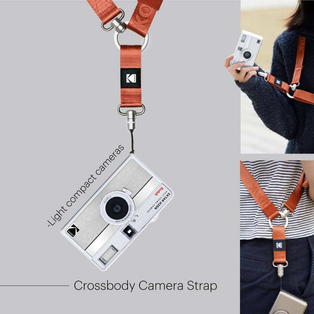 Camera Strap Quick Release Lightweight and Durable Metal Swivel Easy To Use Adjustable Length for SLR Compact Unisex [KODAK] Multi-Purpose (Black) -