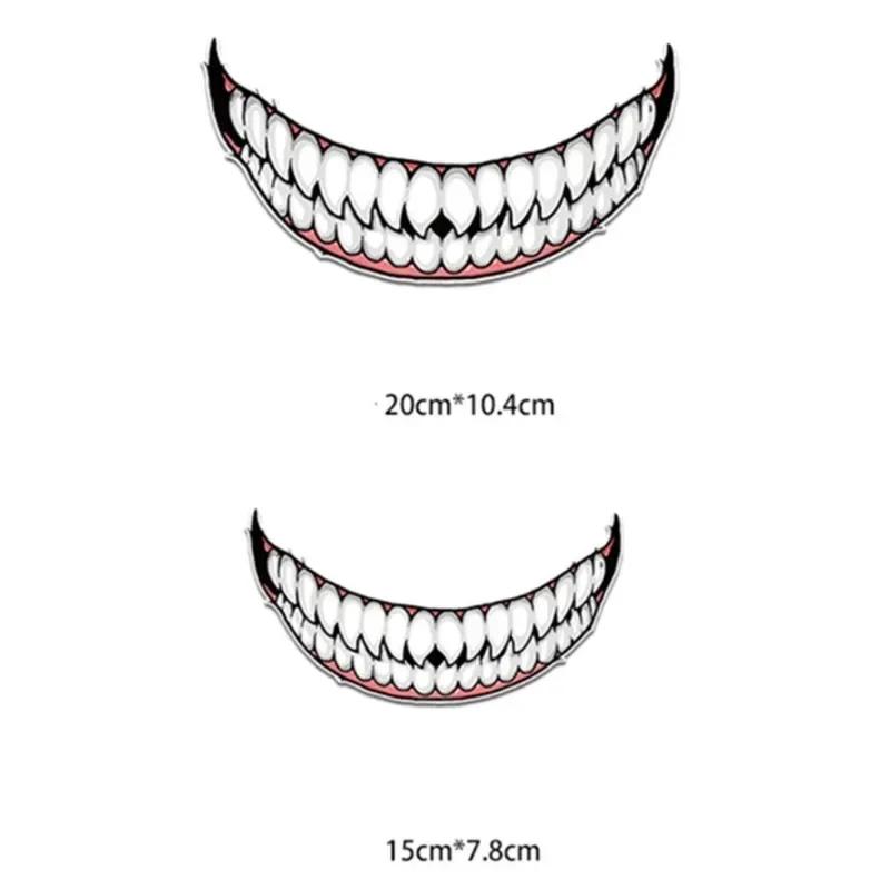 Evil Teeth and Tongue Motorcycle Helmet Fuel Tank Stickers Racing Body Window Funny Decoration Universal Vinyl Decals Universal