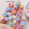 50Pcs New Cute Resin Mini Colorful Little Flowers Series Flat Back Manicure Parts Embellishments For Hair Bows Accessorie