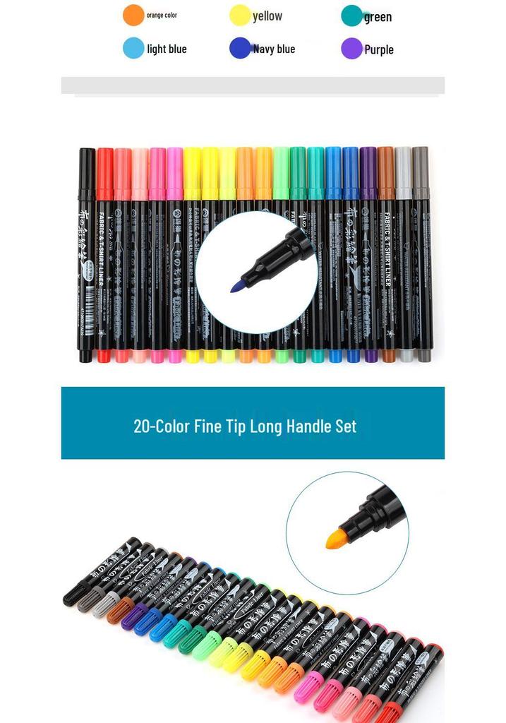 Lion Fabric Paint Pen TM-6: Multicolor Art Paint Set for DIY Canvas Shoes & Kids' Projects