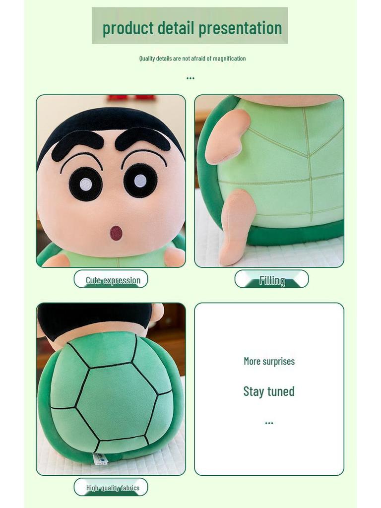 Official Crayon Shin-chan Plush Toy - Turtle Shell Shin-chan Doll, Cute Japanese Cartoon Series.