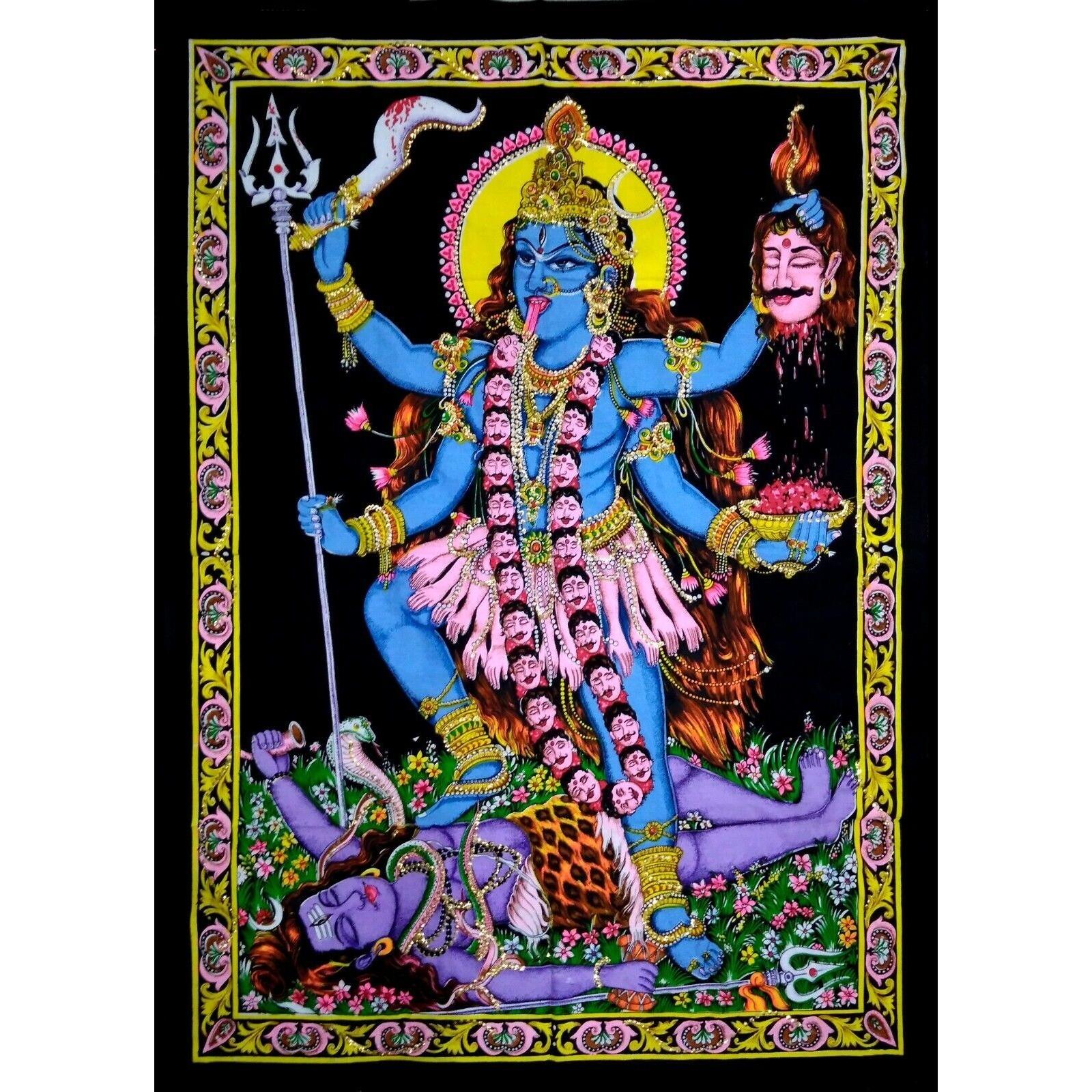 Tapestry of Goddess Kaali Kali Ma 75x100