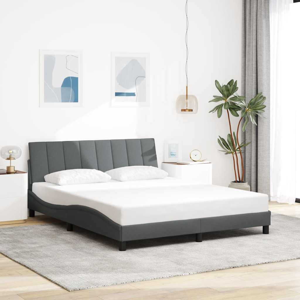Bed Frame without Mattress Hanko Dark Grey 160x200 cm Fabric